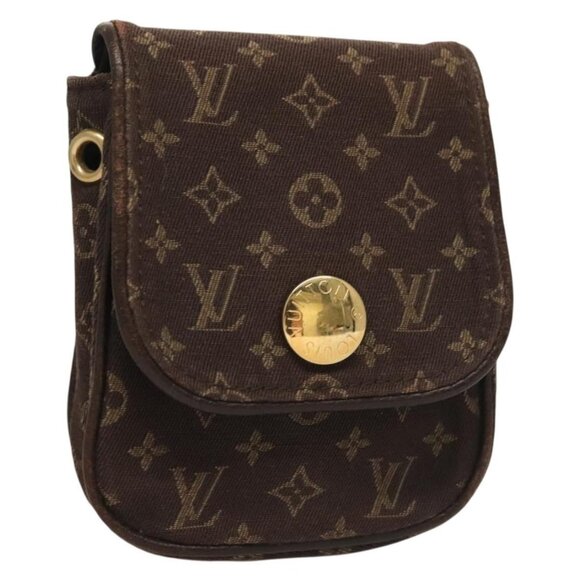 LOUIS VUITTON Monogram Mini Pochette Cancun Pouch Brown LV Auth - Picture 1 of 16